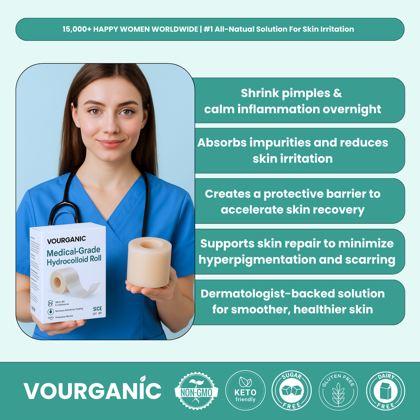 VOURGANIC® Hydrocolloid ClearSkin Roll