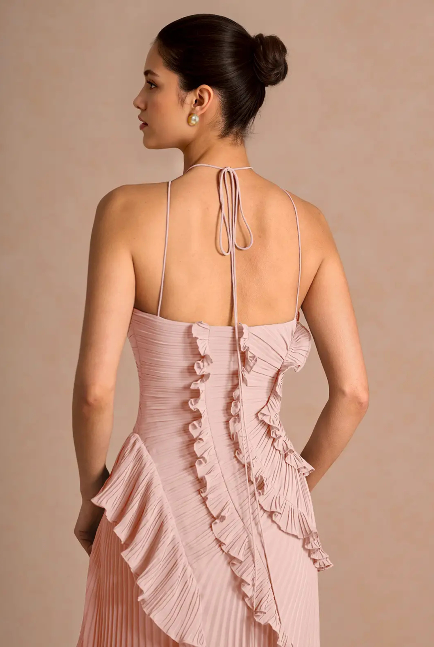 Ruffled Pleated Maxi Dress