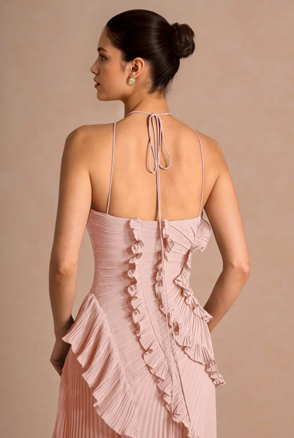 Ruffled Pleated Maxi Dress