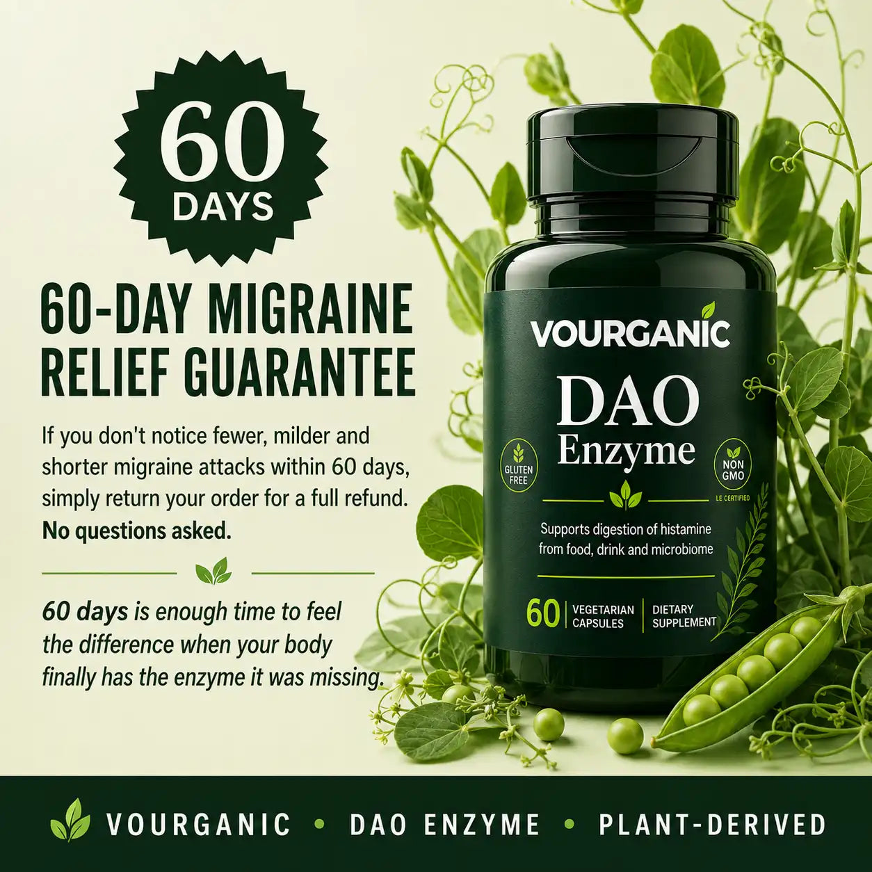 VOURGANIC® DAO Enzyme | Migraine Relief